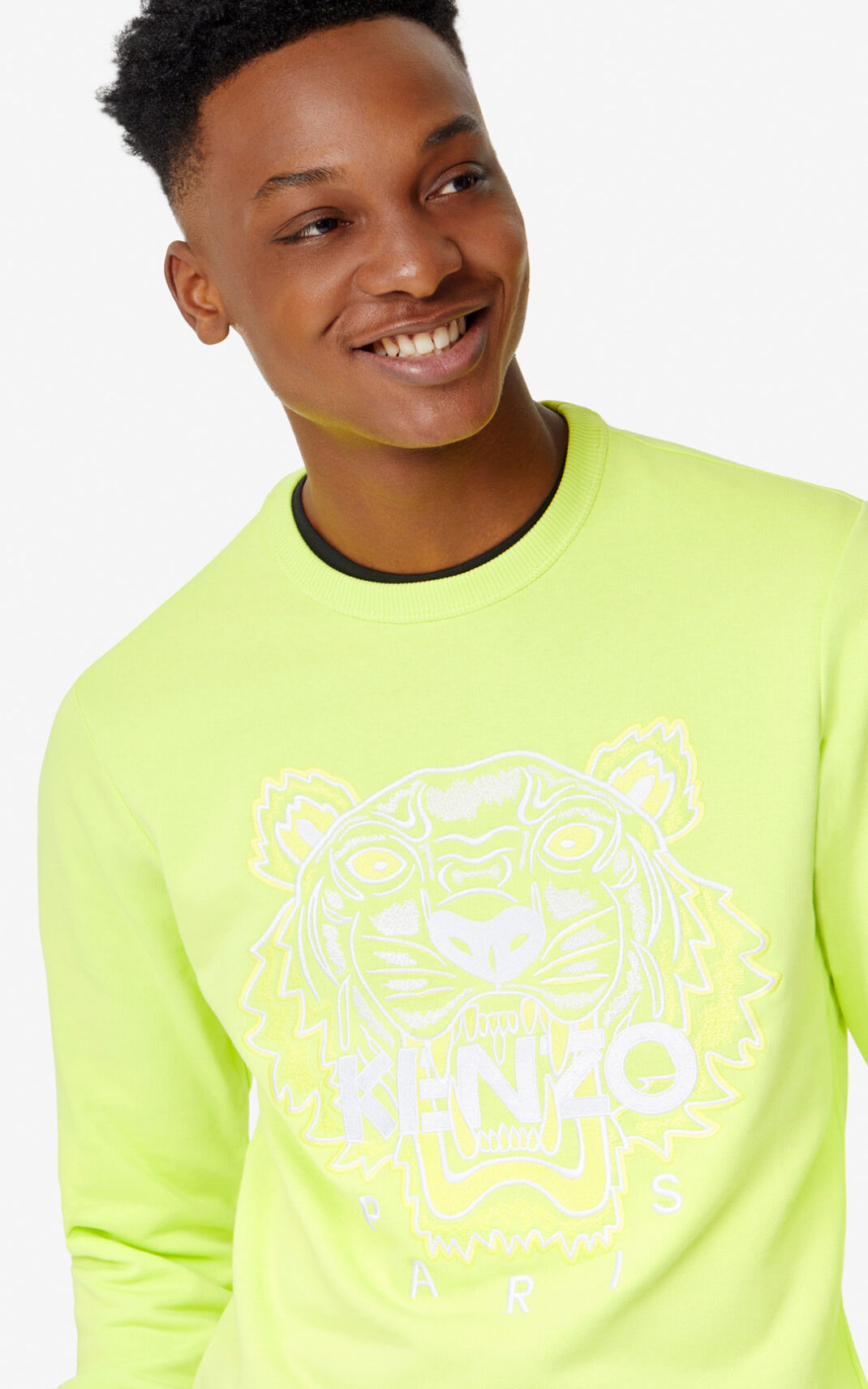 Sweatshirt Kenzo Tiger Masculino - Limão | 643NGZEDQ